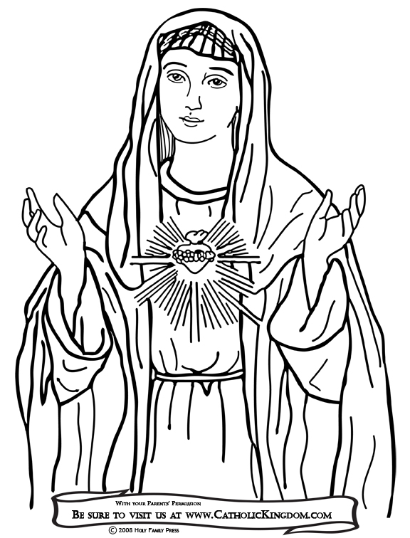 Immaculate Heart Of Mary Coloring Page Coloring Pages